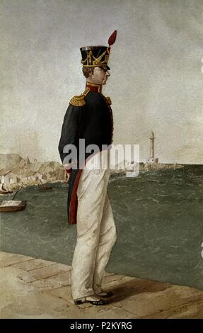 UNIFORME DE MARINA S XVIII. Lage: Museo Naval / MINISTERIO DE MARINA, MADRID, SPANIEN. Stockfoto