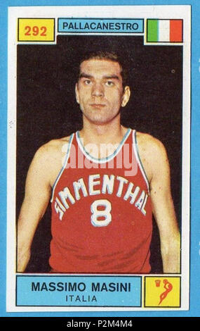 . Figurina CAMPIONI dello Sport 1969/70 - n.292 - masini - ITALIA - PALLACANESTRO - Rec. 1969 oder früher. Unbekannt 54 Massimo Masini c 1969 Stockfoto