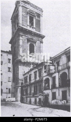 . Italiano: della Napoli, Campanile Chiesa di Santa Chiara nel 1928. Sconosciuto Autore. 1928. Unbekannt 59 Napoli, Campanile della Chiesa Santa Chiara Stockfoto