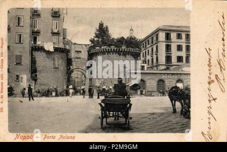 . Italiano: "Neapel - Porta Nolana". Cartolina. Sconosciuto Auitore. Ende des 19. Jahrhunderts. Unbekannt 62 Napoli, Porta Nolana 3 Stockfoto