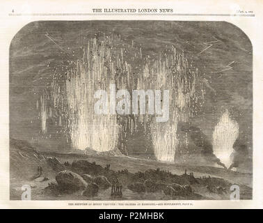 Ausbruch des Vesuv, Dezember 1861 Stockfoto