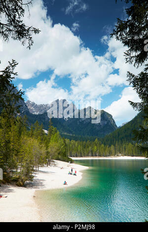 Pragser Wildsee, Hochpustertal, Südtirol, Italien Stockfoto