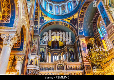 Metropolitan Basilika Dom Athen Griechenland. Erbaut im Jahr 1842, der Griechisch-orthodoxen Kirche in Conweiler Stockfoto