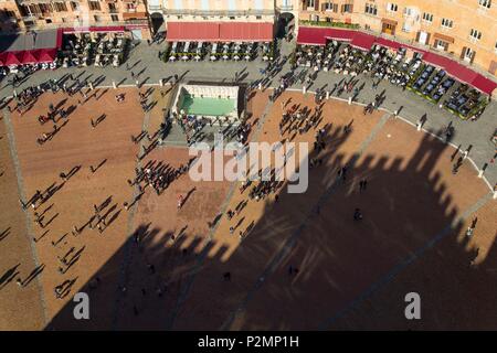 Italien, Toskana, Siena, Altstadt Weltkulturerbe der UNESCO, Piazza del Campo Stockfoto