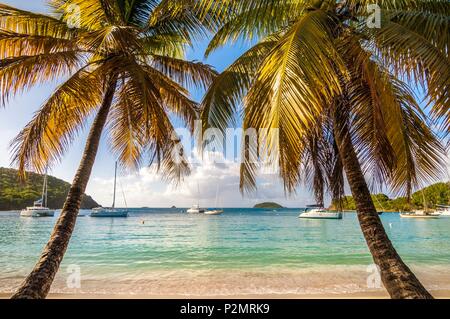 Karibik, Kleine Antillen, St. Vincent und die Grenadinen, Mayreau Island, Salt Whistle Bay und Coconut Grove. Stockfoto