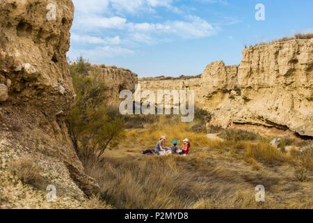 Spanien, Navarra, Arguedas, Wüste Bardenas Reales, Listen der UNESCO als Biosphärenreservat im Jahr 2000 Stockfoto