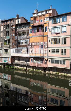 Frankreich, Tarn, Castres, Häuser am Agout Stockfoto