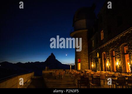 Schweiz, Wallis, Zermatt, Gornergrat (3100 m), Sicht auf das Matterhorn (4478 m) Stockfoto