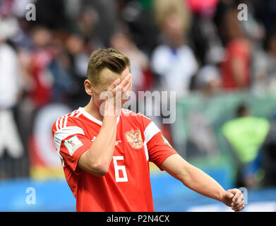 Moskau, Russland - Juni 14, 2018 Wm Gruppe eine öffnung Spiel zwischen Russland und Saudi-arabien an Luzhniki Stadion Stockfoto