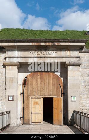 Frankreich, Doubs, Saint Antoine, Eintritt zum Fort Saint Antoine Stockfoto