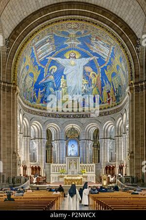 Frankreich, Paris, Basilika von Sacré Coeur (Herz Jesu) in Montmartre, das Mosaik der Chor Stockfoto
