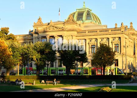 Frankreich, Bas Rhin, Straßburg, Neustadt aus dem deutschen Zeitraum als Weltkulturerbe von der UNESCO, Place de la Republique, National- und Universitätsbibliothek Stockfoto