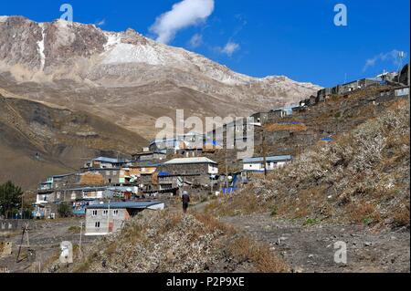 Aserbaidschan, Quba (Guba) Region, Großen Kaukasus Gebirge, Dorf Khinalug (Xinaliq) Stockfoto