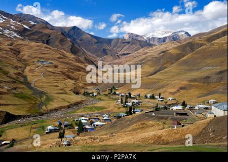 Aserbaidschan, Quba (Guba) Region, Großen Kaukasus Gebirge, Dorf Khinalug (Xinaliq) Stockfoto