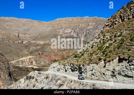 Aserbaidschan, Quba (Guba) Region, Großen Kaukasus Gebirge, entlang der Straße in Richtung Khinalug Xinaliq Yolu in der Qudialchai Tal Stockfoto