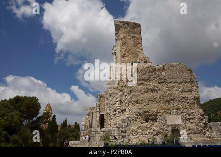 Frankreich, Alpes Maritimes, La Turbie, mittelalterliches Dorf, Trophäe der Alpen (oder Trophy des Augustus) Stockfoto