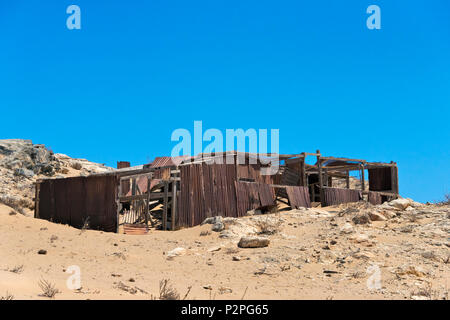 Verlassene Gebäude, Frankenhaus, Kolmanskuppe, eine Wüste Geisterstadt 20 km außerhalb von Lüderitz, Kalahari Wüste, Karas Region, Namibia Stockfoto