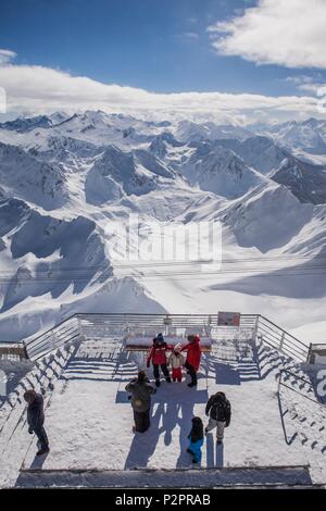 Frankreich, Hautes Pyrenees, Bagneres de Bigorre, La Mongie, die Informationsstelle des Pic du Midi de Bigorre (2877 m) Stockfoto