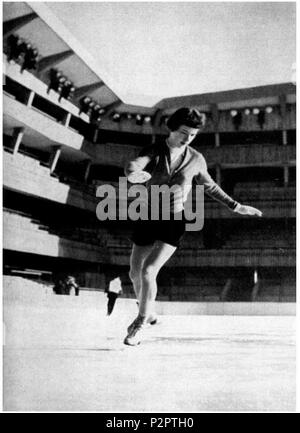 . Englisch: tenley Albright Skaten in der 1956 Olympischen Winterspiele in Cortina d'Ampezzo, Italien. 1956. Unbekannt 86 Tenley Albright auf die olympischen Winterspiele 1956 Stockfoto