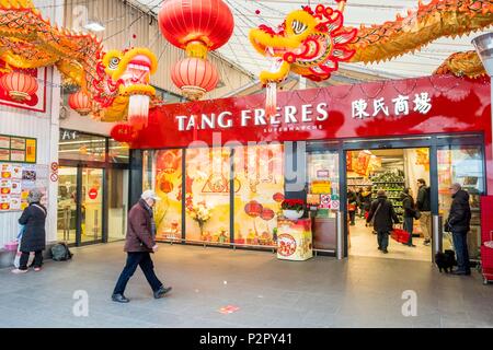 Frankreich, Paris, dem Chinatown des 13. Arrondissement, Avenue de Choisy, der Asian Food Store Tang Freres Stockfoto