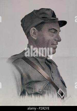 BUENAVENTURA DURRUTI (1896/1936) - DIRIGENTE ANARQUISTA ESPAÑOL. Autor: J. Gneccoa. Lage: ARCHIVO HISTORICO MILITAR, MADRID, SPANIEN. Stockfoto