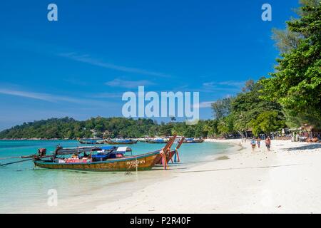 Thailand Songkhla Provinz, Ko Lipe Insel, Pattaya Beach, langen weissen Sandstrand Stockfoto