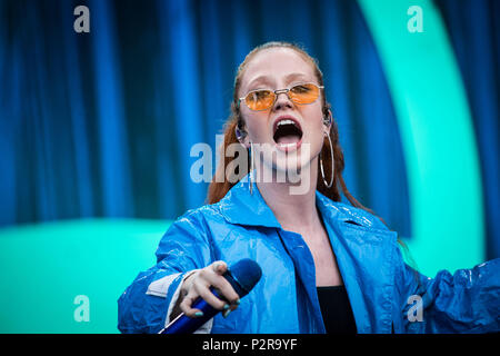 Landgraaf, Niederlande, 15. Juni 2018 Jess Glynne führt Live at Pinkpop Festival 2018 © Roberto Finizio / alamy Leben Nachrichten Stockfoto