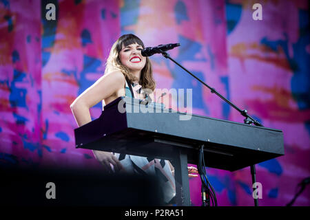 Landgraaf, Niederlande, 15. Juni 2018 Oh Wunder Live at Pinkpop Festival 2018 © Roberto Finizio / alamy Leben Nachrichten durchführen. Stockfoto
