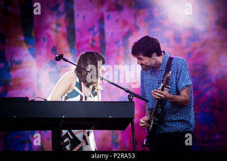 Landgraaf, Niederlande, 15. Juni 2018 Oh Wunder Live at Pinkpop Festival 2018 © Roberto Finizio / alamy Leben Nachrichten durchführen. Stockfoto