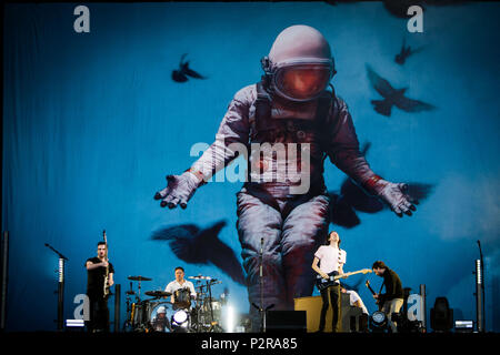 Landgraaf, Niederlande, 15. Juni 2018 Snow Patrol Live at Pinkpop Festival 2018 © Roberto Finizio / alamy Leben Nachrichten durchführen. Stockfoto