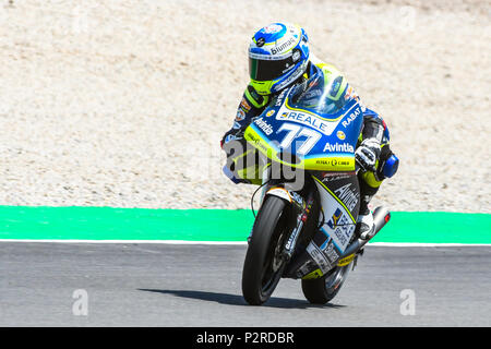 Montmelo, Spanien. 16 Jun, 2018. VICENTE PEREZ (77) von Spanien in der Moto3 Qualifying des Rennen Der Grand Prix de Catalunya am Circuit de Barcelona Rennbahn in Montmelo, in der Nähe von Barcelona am 16. Juni 2018 (Foto: Alvaro Sanchez) Credit: CORDON PRESSE/Alamy leben Nachrichten Stockfoto