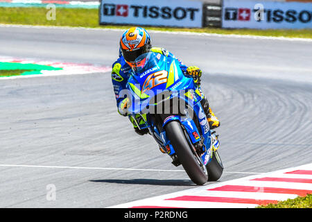 Montmelo, Spanien. 16 Jun, 2018. ALEX RINS (42) von Spanien in der MotoGP Qualifying des Rennen Der Grand Prix de Catalunya am Circuit de Barcelona Rennbahn in Montmelo, in der Nähe von Barcelona am 16. Juni 2018 (Foto: Alvaro Sanchez) Credit: CORDON PRESSE/Alamy leben Nachrichten Stockfoto