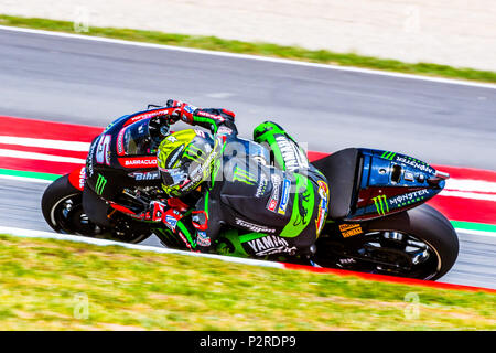 Montmelo, Spanien. 16 Jun, 2018. JOHANN ZARCO (5) von Spanien in der MotoGP Qualifying des Rennen Der Grand Prix de Catalunya am Circuit de Barcelona Rennbahn in Montmelo, in der Nähe von Barcelona am 16. Juni 2018 (Foto: Alvaro Sanchez) Credit: CORDON PRESSE/Alamy leben Nachrichten Stockfoto