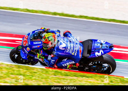 Montmelo, Spanien. 16 Jun, 2018. MAVERICK VIÑALES (25) von Spanien in der MotoGP Qualifying des Rennen Der Grand Prix de Catalunya am Circuit de Barcelona Rennbahn in Montmelo, in der Nähe von Barcelona am 16. Juni 2018 (Foto: Alvaro Sanchez) Credit: CORDON PRESSE/Alamy leben Nachrichten Stockfoto