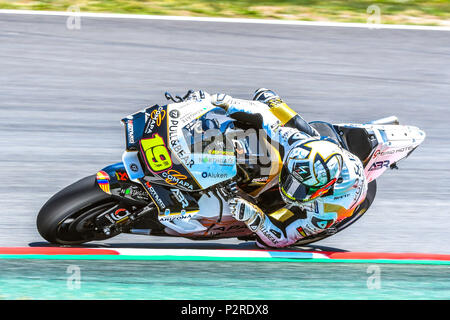 Montmelo, Spanien. 16 Jun, 2018. ALVARO BAUTISTA (19) von Spanien in der MotoGP Qualifying des Rennen Der Grand Prix de Catalunya am Circuit de Barcelona Rennbahn in Montmelo, in der Nähe von Barcelona am 16. Juni 2018 (Foto: Alvaro Sanchez) Credit: CORDON PRESSE/Alamy leben Nachrichten Stockfoto