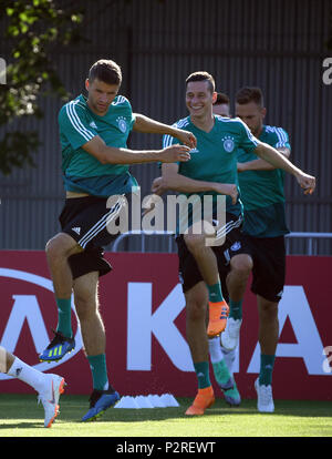 16 Juni 2018, Russland, Vatutinki, Fußball, FIFA WM 2018, Training der Deutschen Fußball-Nationalmannschaft: Deutsche Nationalmannschaft während des Trainings. Foto: Ina Faßbender/dpa Stockfoto