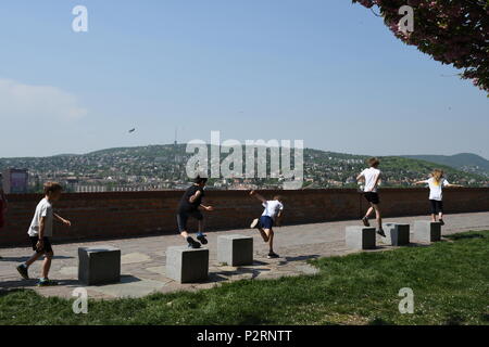 Glückliche Kinder in Budapest Stockfoto