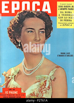 . Die Abdeckung der wöchentlichen Zeitschrift Epoca, das die Italienische Prinzessin Margherita von Savoy-Aosta. 30. August 1953. 1953. Unbekannt 52 Margherita von Savoy-Aosta Epoca 1953 Stockfoto