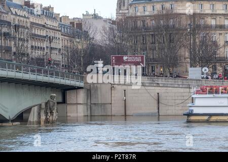 Frankreich, Paris, Bereich als Weltkulturerbe von der UNESCO, die zouave der Alma Bridge angegeben Stockfoto