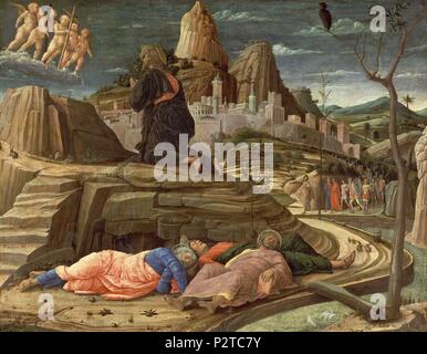 Italienische Schule. Todesangst im Garten. 1431. London, National Gallery. Autor: Andrea Mantegna (1431-1506). Lage: National Gallery, London, England. Stockfoto