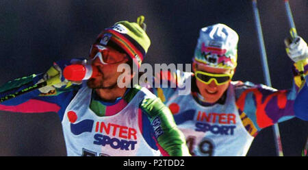 . Italiano: Campionati mondiali di Sci nordico Val di Fiemme 1991. 1991. Unbekannt 14 Campionati mondiali di Sci nordico Val di Fiemme 1991 - 04. Stockfoto