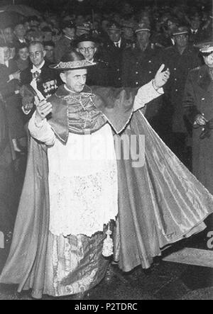 . Englisch: Bild von Kardinal Montini Español: imagen Del Cardenal montini. 1956. archidiosesis de Milan 15 Cardenal Montini Stockfoto