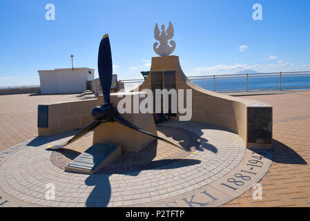 Memorial im Europa Punkt auf dem Felsen von Gibraltar Gibraltar in der polnische General Sikorski und seine Gefährten, deren Flugzeug stürzte nach dem Start Stockfoto