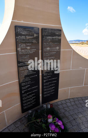 Memorial im Europa Punkt auf dem Felsen von Gibraltar Gibraltar in der polnische General Sikorski und seine Gefährten, deren Flugzeug stürzte nach dem Start Stockfoto