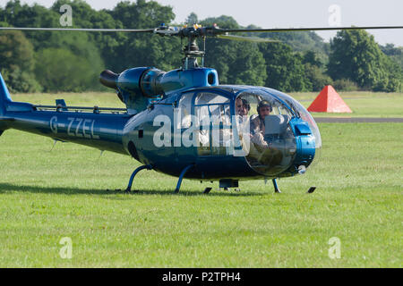 Westland SA 341 B Gazelle AH1 eine komplett restaurierte ex Army Air Corp Hubschrauber, ist jetzt Teil der Gazelle Squadron Display Team Stockfoto