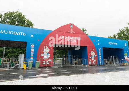 Moskau, Russland - 12 Juni, 2018: Horizontale Bild der offizielle Fan Fest für die Weltmeisterschaft in Moskau, Russland Stockfoto