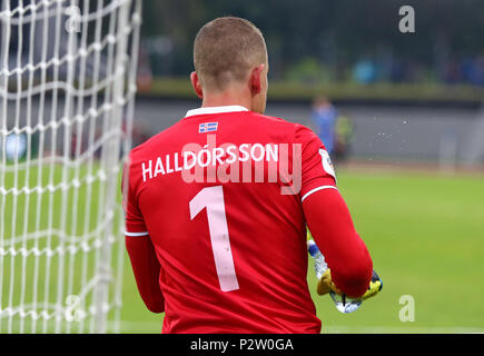 REYKJAVIK, Island - 5. SEPTEMBER 2017: Torwart Hannes Halldorsson von Island in Aktion während der FIFA WM 2018-Qualifikationsspiel gegen Ukra ausgeliefert Stockfoto