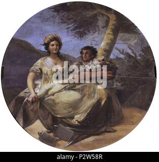 "Die Landwirtschaft", 1804-1806, Spanish School, Tempera auf Leinwand, Durchmesser: 227 cm, P 02547. Autor: Francisco de Goya (1746-1828). Lage: Museo del Prado - PINTURA, MADRID, SPANIEN. Stockfoto