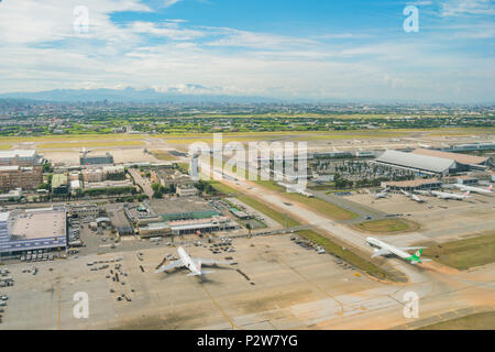 Taoyuan, JUN 6: Luftaufnahme der Innenansicht des Taiwan Taoyuan International Airport am Jun 6, 2018 in Taoyuan, Taiwan Stockfoto