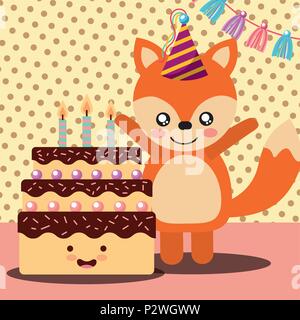 Niedliche Tier alles Gute zum Geburtstag Stock Vektor